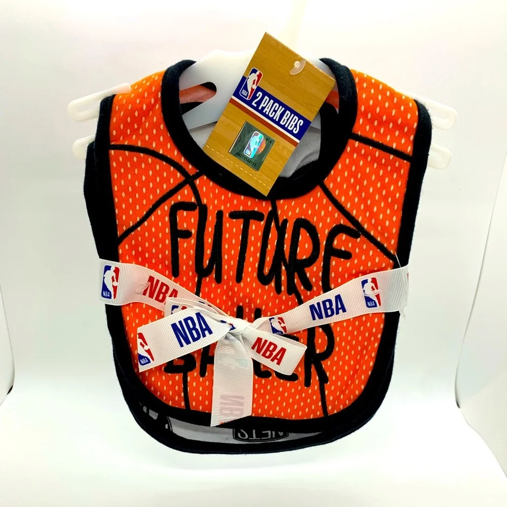 NBA NEW 2 Pack Future Baller Boys Girls Baby Bibs NETS Team Sports Brooklyn NYC
